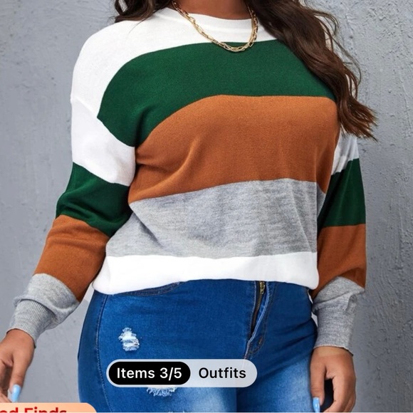 SHEIN LUNE Plus Drop Shoulder
Colorblock Sweater - Size 16 (2XL) - Picture 7 of 9